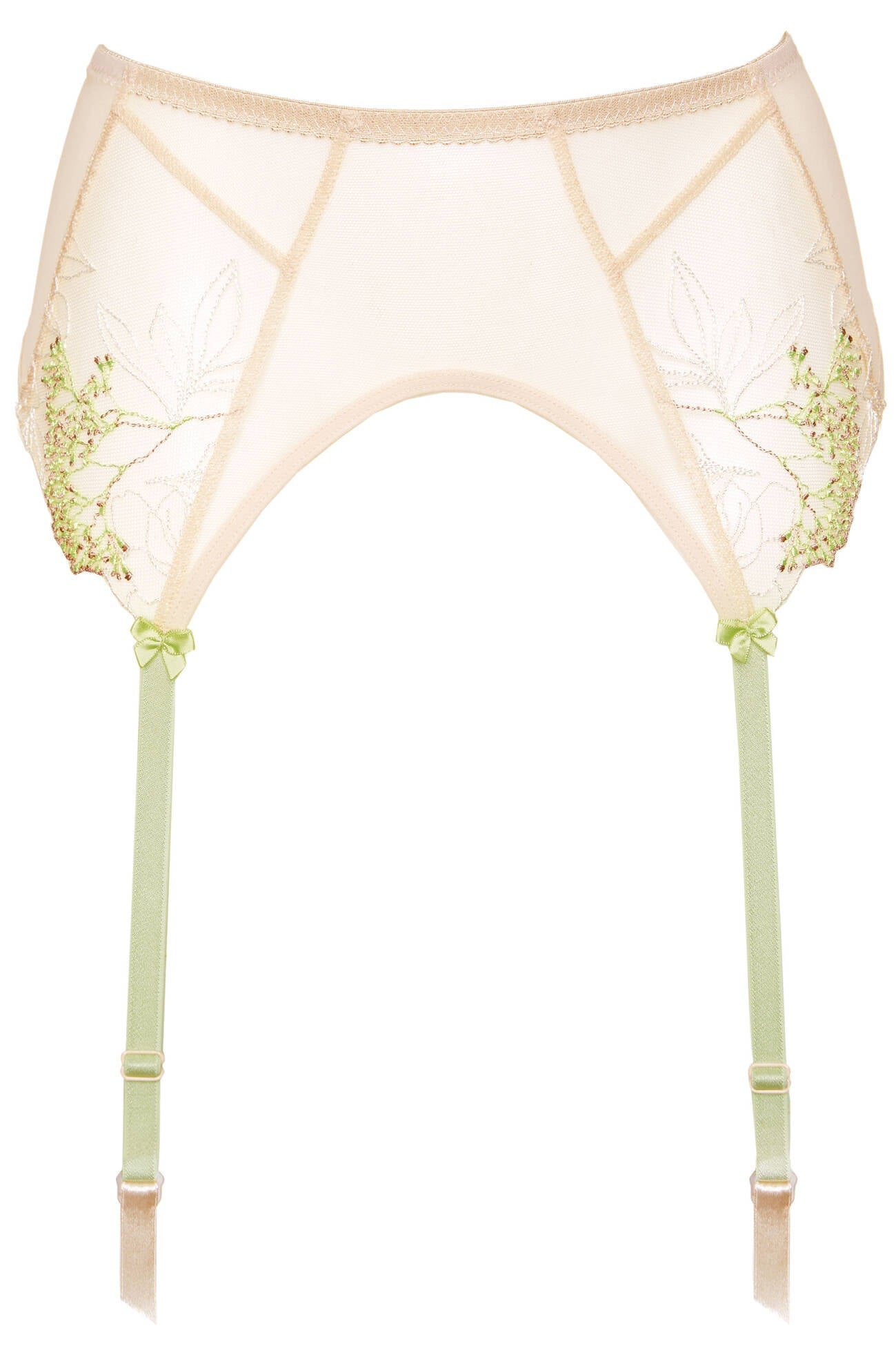 Gorteks Soleil Sheer Mesh Embroidered Garter Belt — view 4
