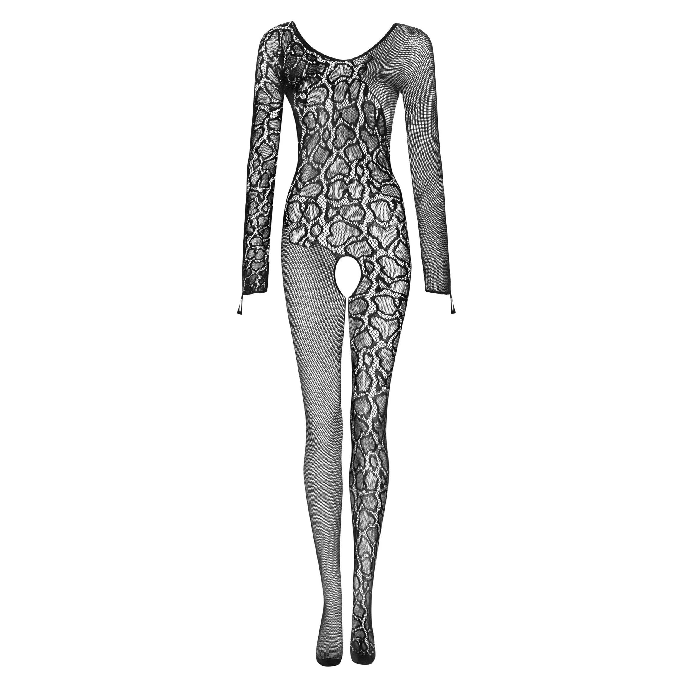 Obsessive Snake Crotchless Long Sleeve Bodystocking — view 5