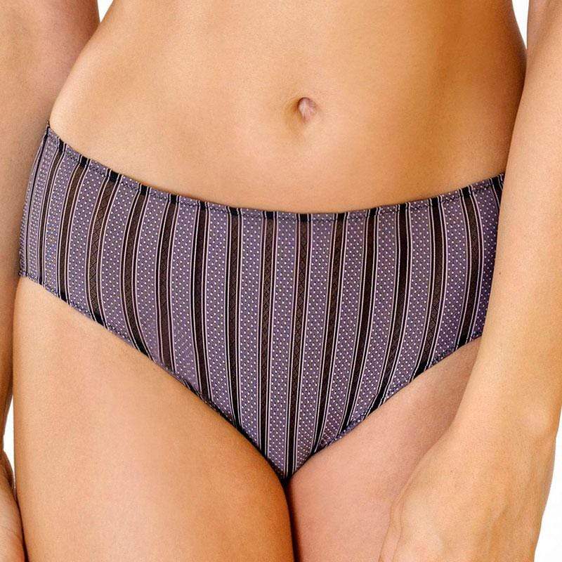 Soft Stretch High Waist Brief Panty Daisy Stripe