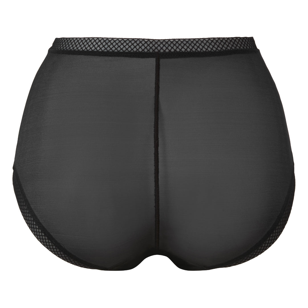 Gossard Glossies Black Sheer High Waist Deep Short Panty — view 7
