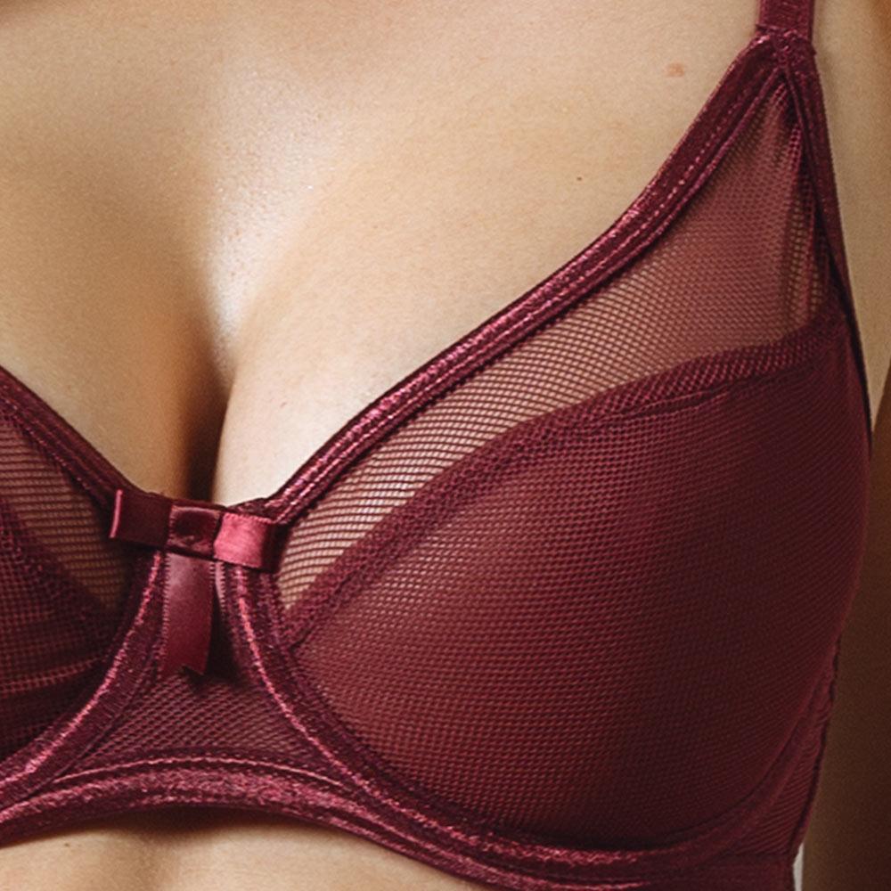 Sexy Fishnet Sheer Bra Claudette Rouge Noir — view 3