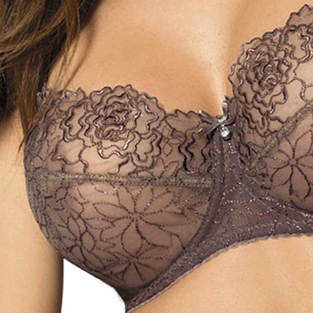 Gorteks Pamela Mocha Sheer Mesh Balconette Bra — view 4