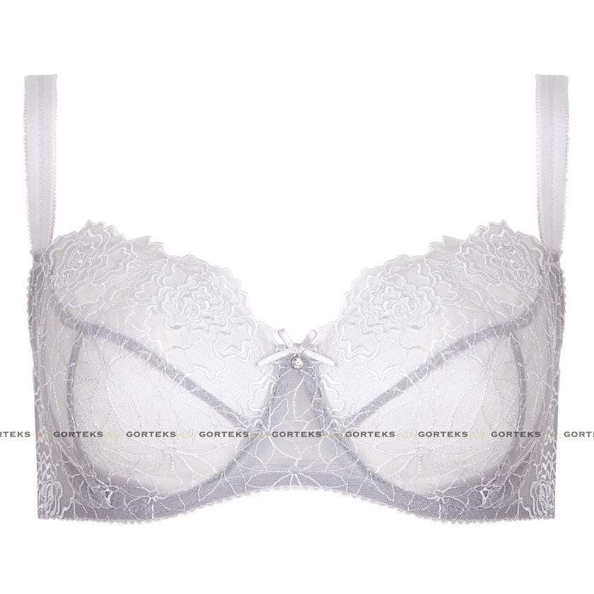 Gorteks Pamela Silver Sheer Mesh Balconette Bra — view 4