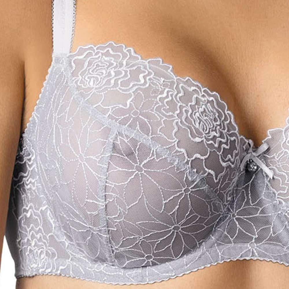 Gorteks Pamela Silver Sheer Mesh Balconette Bra — view 3