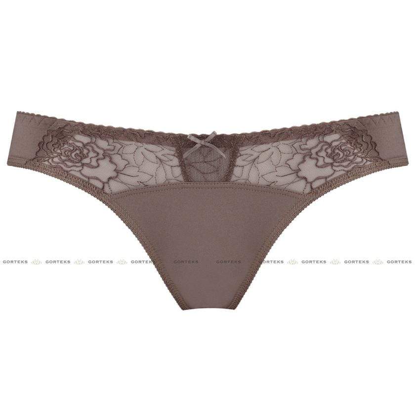 Gorteks Pamela Mocha Sheer Low Rise Bikini Panty — view 5