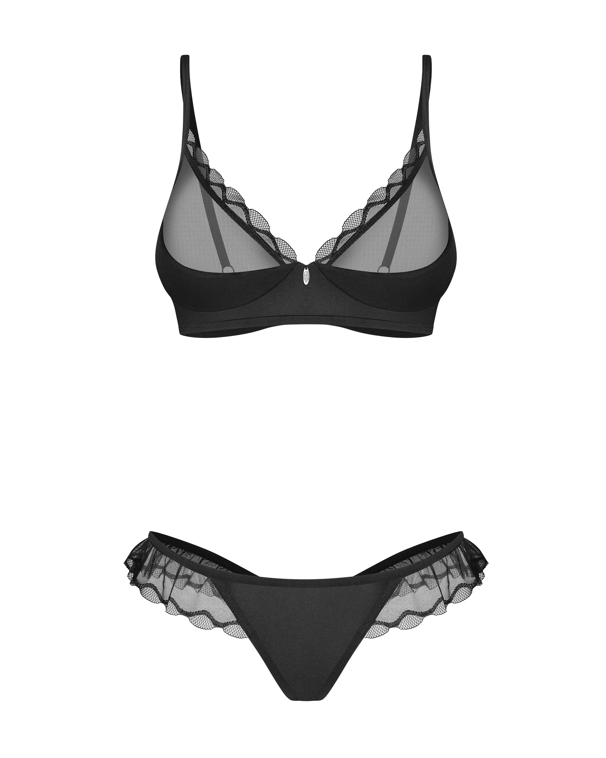 Obsessive Stelisa Sheer Mesh Lingerie Set: Elegant Bra & Thong Duo — view 7