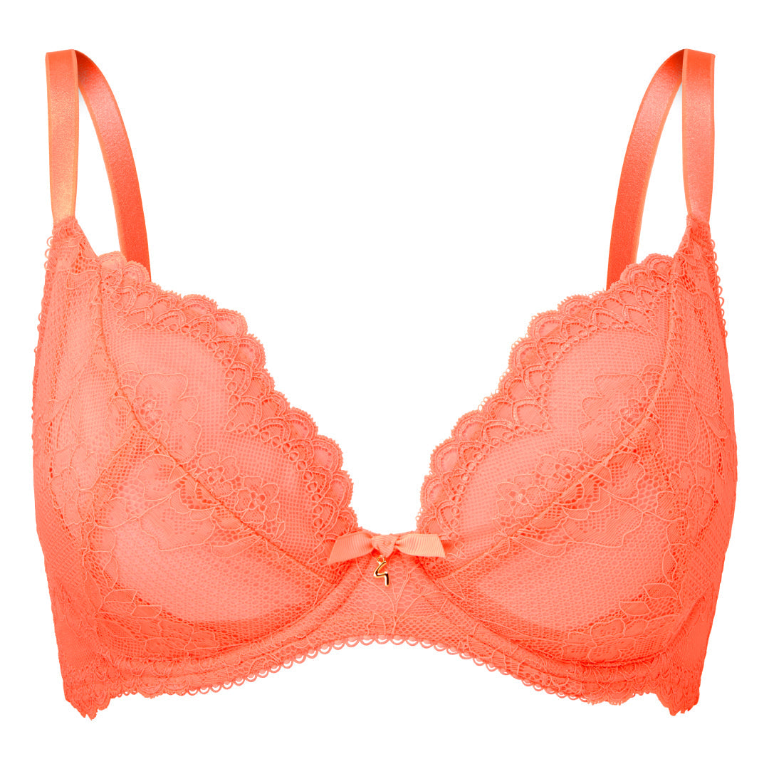 Gossard Superboost Lace Neon Coral Plunge Bra — view 4