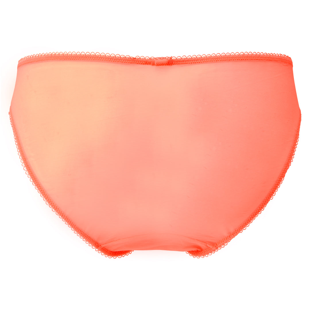 Gossard Superboost Lace Neon Coral Sheer Shorts Panty — view 4