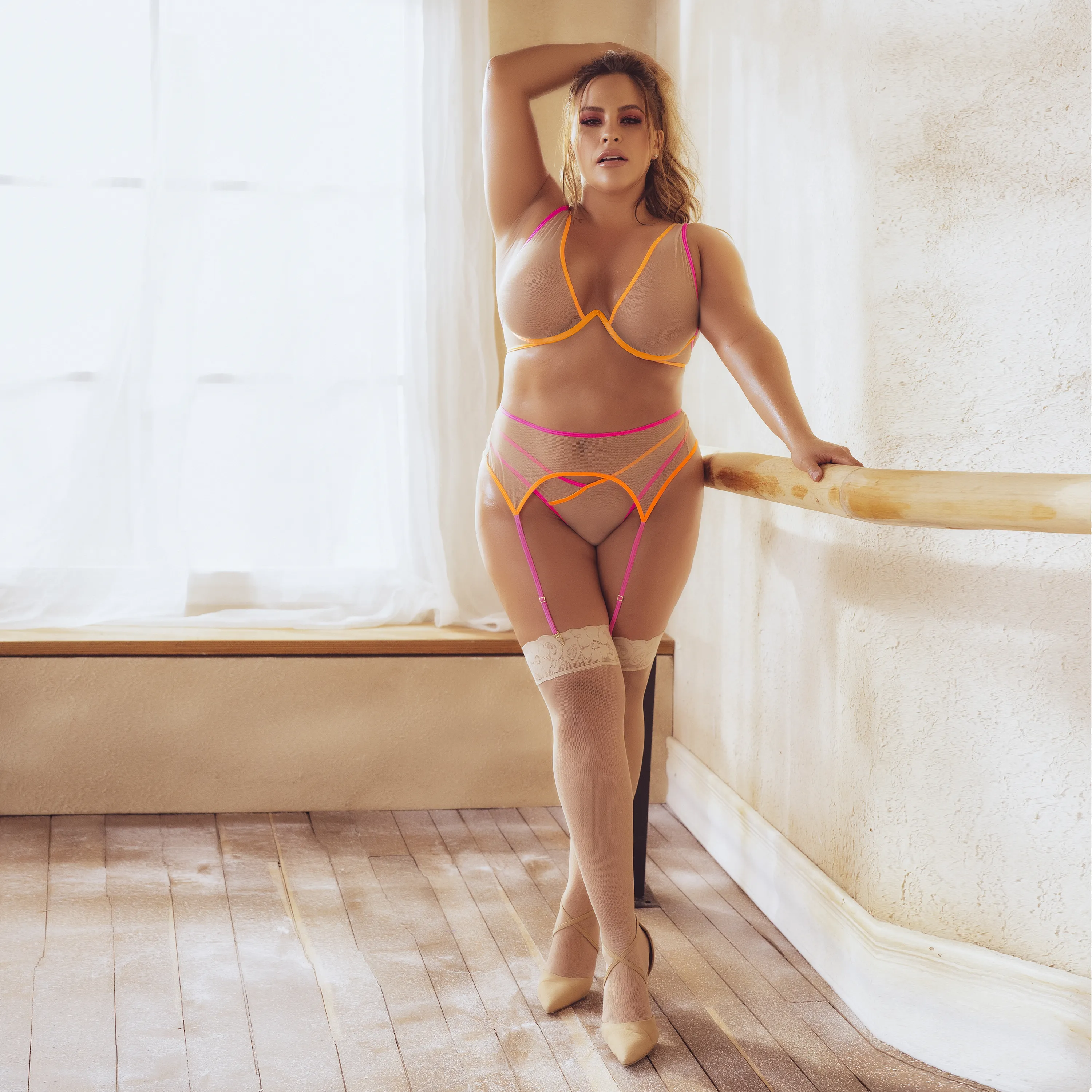 Mapale Sylvie Sheer 3 Piece Lingerie Set — view 4